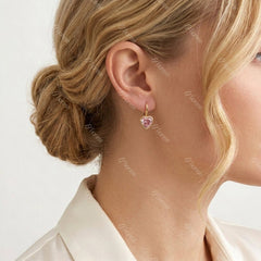 Heart Bezel Drop Earrings - MMR