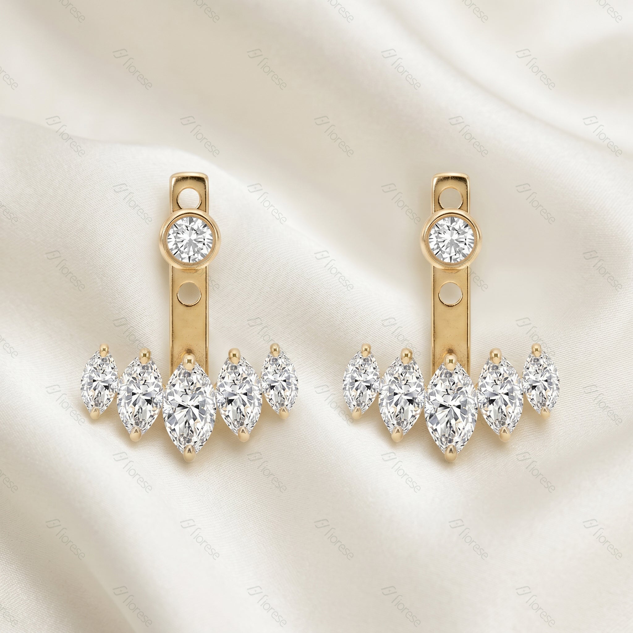 Heart Bezel Drop Earrings - MMR