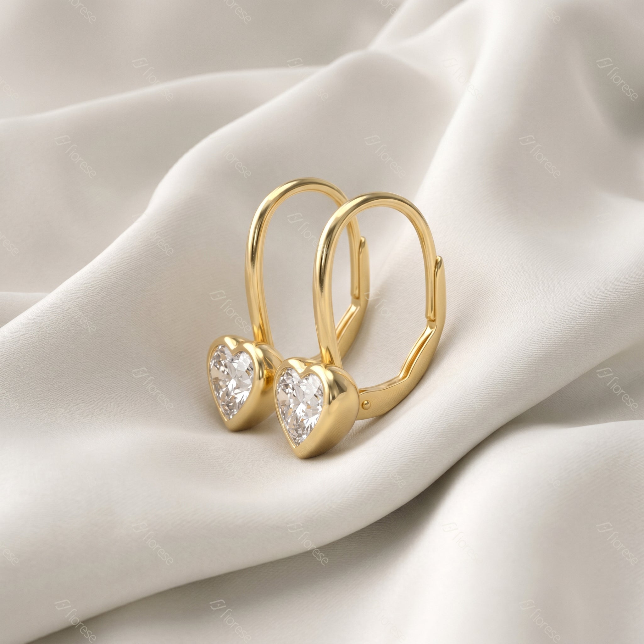 Heart Bezel Drop Earrings - MMR