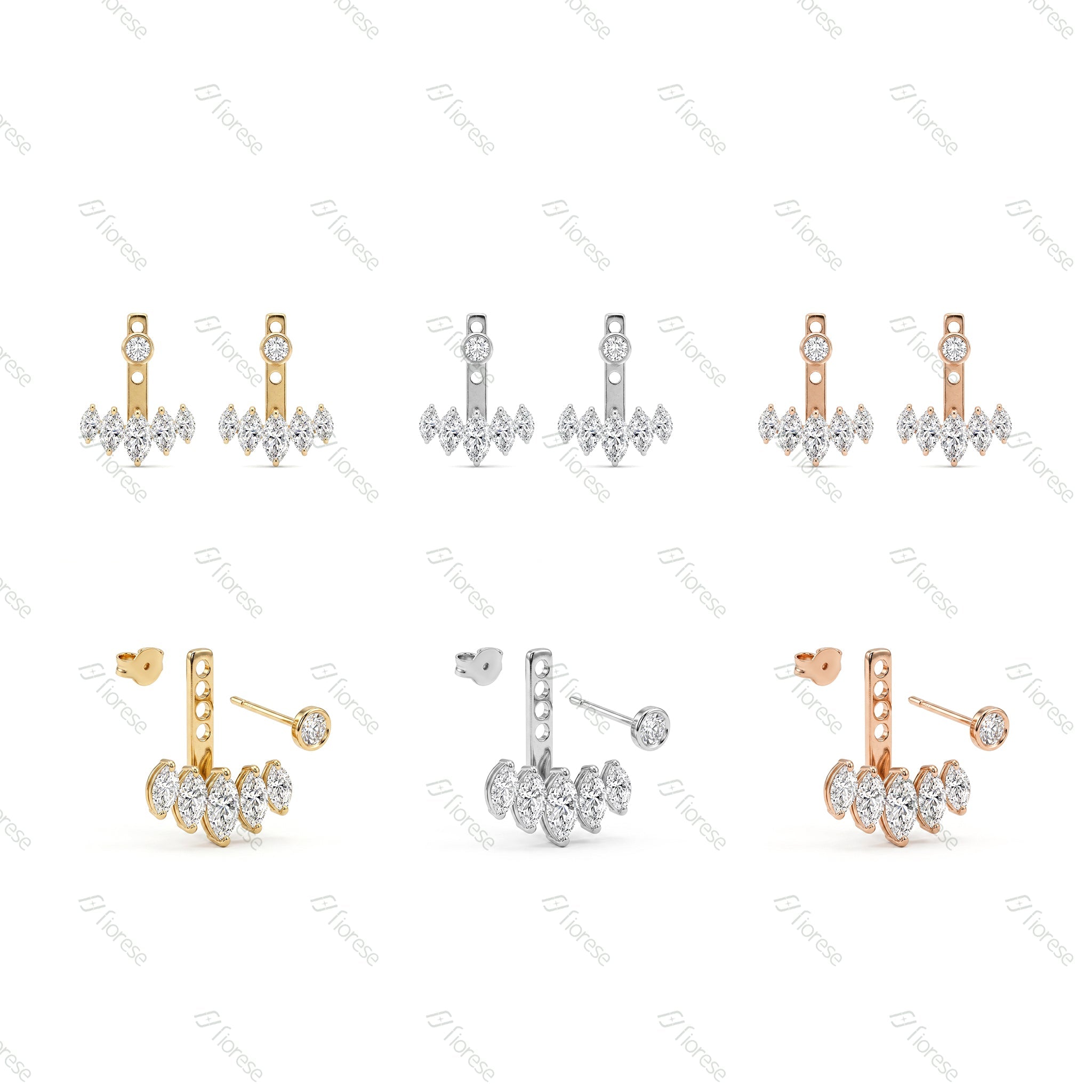 Heart Bezel Drop Earrings - MMR