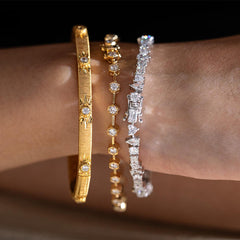 Lab Diamond Tennis Bracelet Featuring Four Diamond Shapes - MMR