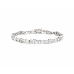 Lab Diamond Tennis Bracelet Featuring Four Diamond Shapes - MMR