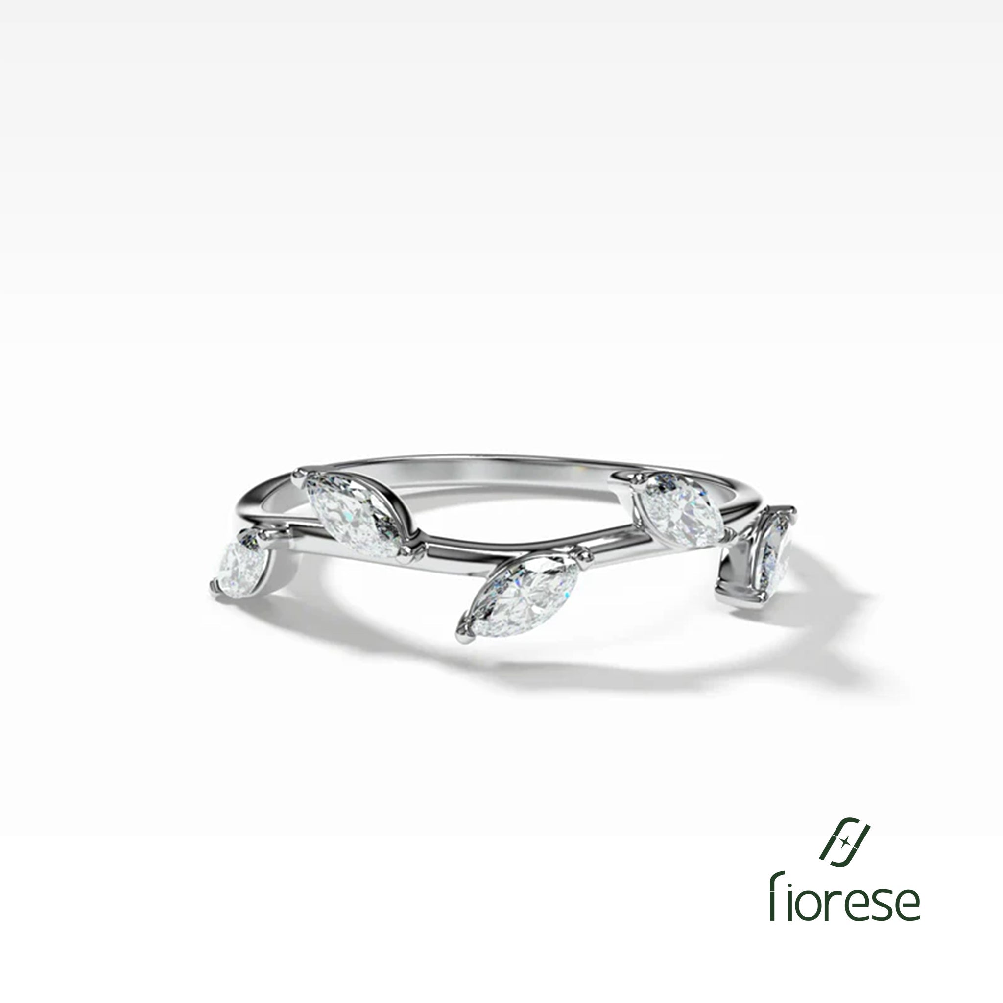 Laurel Marquise cut Stone Half Band - MMR