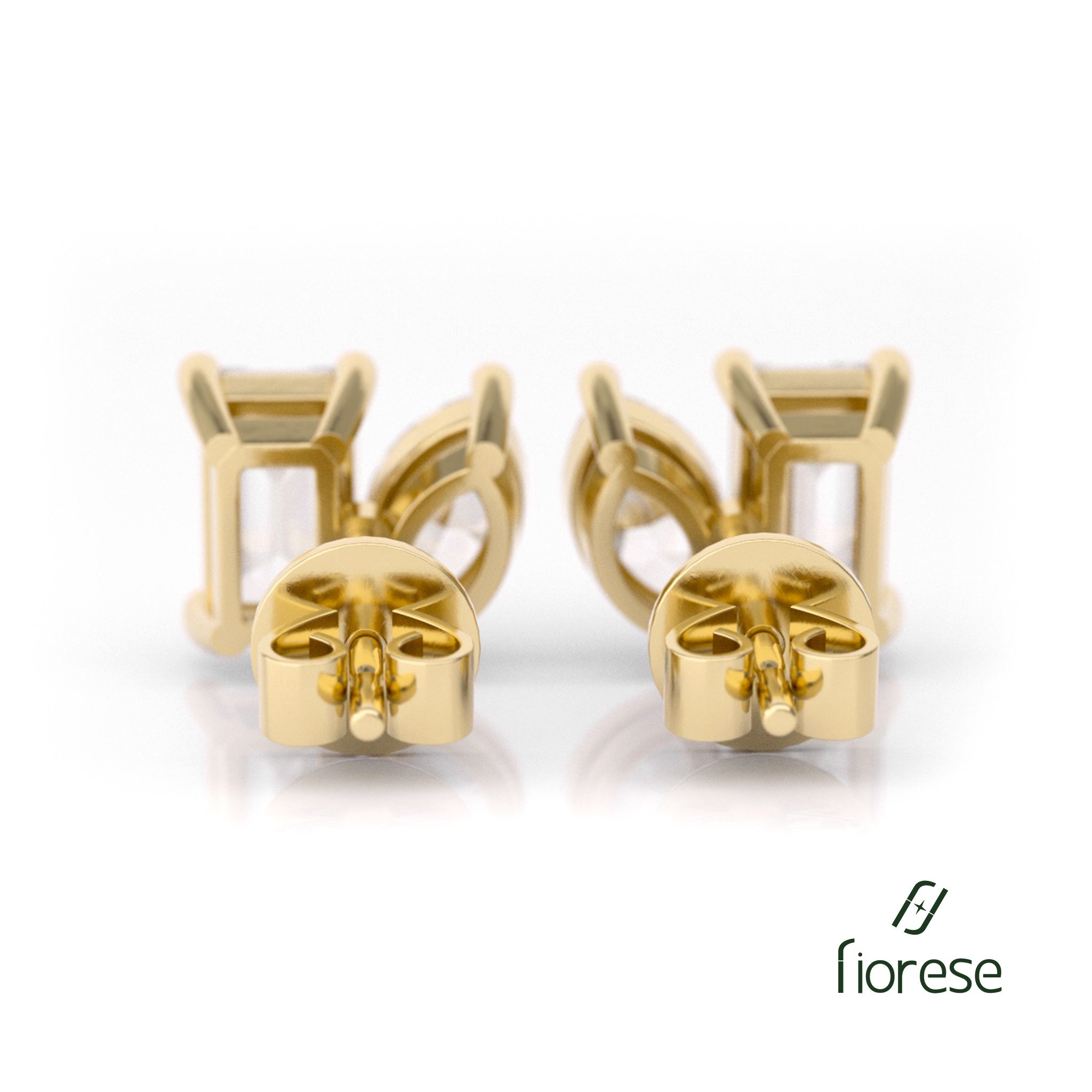 Marquise And Emerald Cut Gemstons Toi et Moi Earrings Studs - MMR