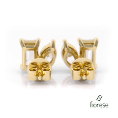Marquise And Emerald Cut Gemstons Toi et Moi Earrings Studs - MMR