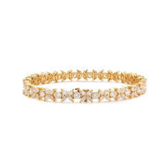 Marquise and Round Cut Lab Diamond Floral - Inspired Tennis Bracelet - MMR
