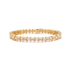 Marquise and Round Cut Lab Diamond Floral - Inspired Tennis Bracelet - MMR