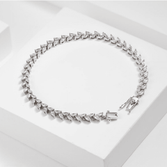 Marquise Cut Lab Diamond Two - Prong Basket Tennis Bracelet with Willow - Inspired Design - MMR