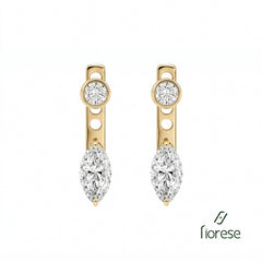 Marquise & Round Stone Drop Earrings - MMR