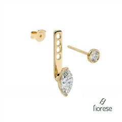 Marquise & Round Stone Drop Earrings - MMR