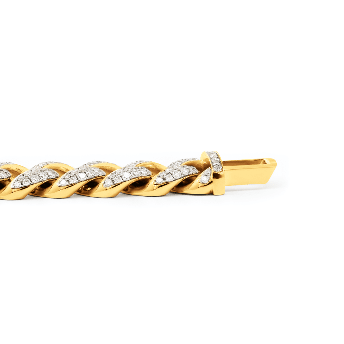 Men's Iced - Out Cuban Link Bracelet with Round Lab Diamonds - MMR