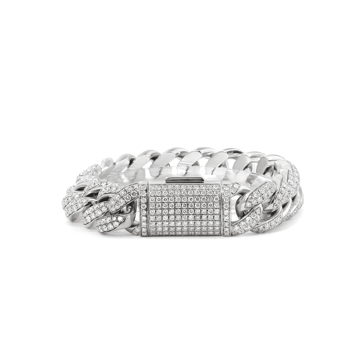 Men's Iced - Out Cuban Link Bracelet with Round Lab Diamonds - MMR