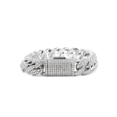 Men's Iced - Out Cuban Link Bracelet with Round Lab Diamonds - MMR
