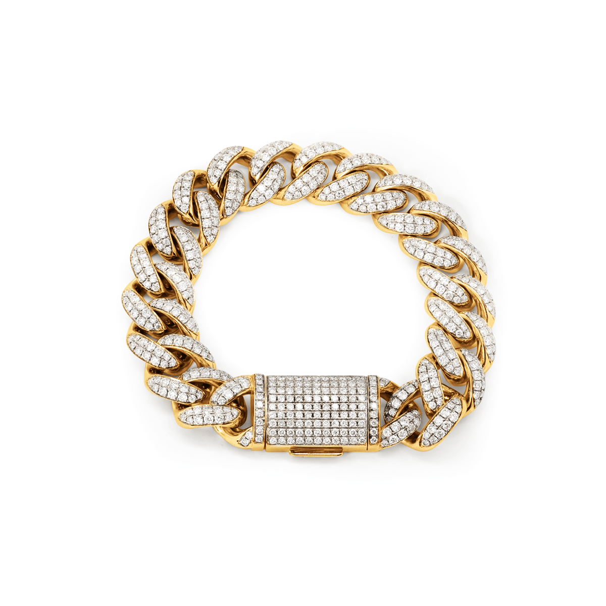 Men's Iced - Out Cuban Link Bracelet with Round Lab Diamonds - MMR