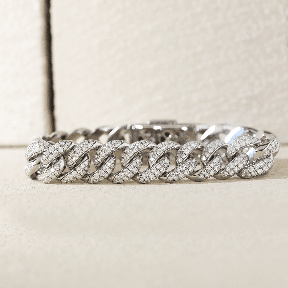 Men's Iced - Out Cuban Link Bracelet with Round Lab Diamonds - MMR