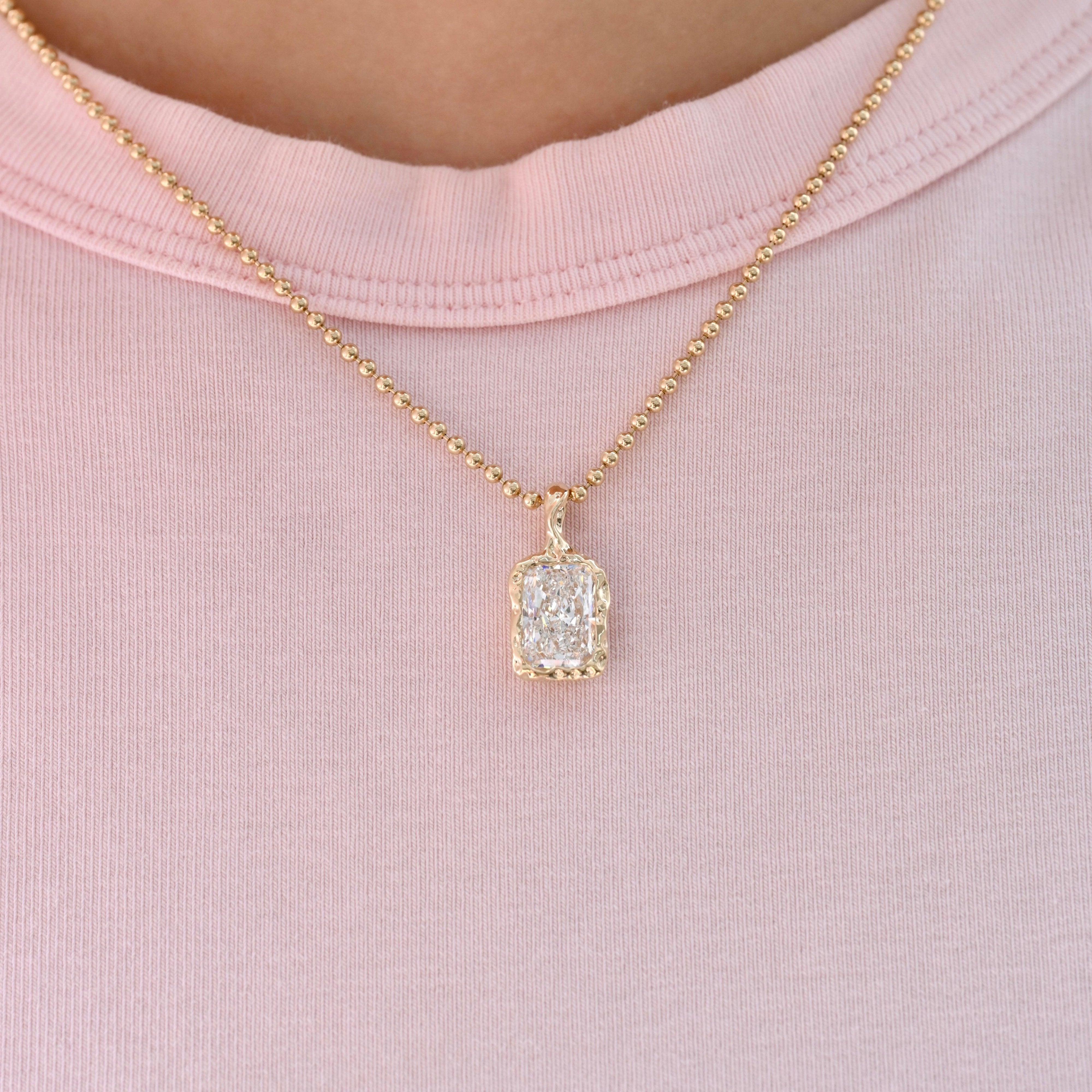 Molten Radiant Cut Lab Diamond Pendant - MMR