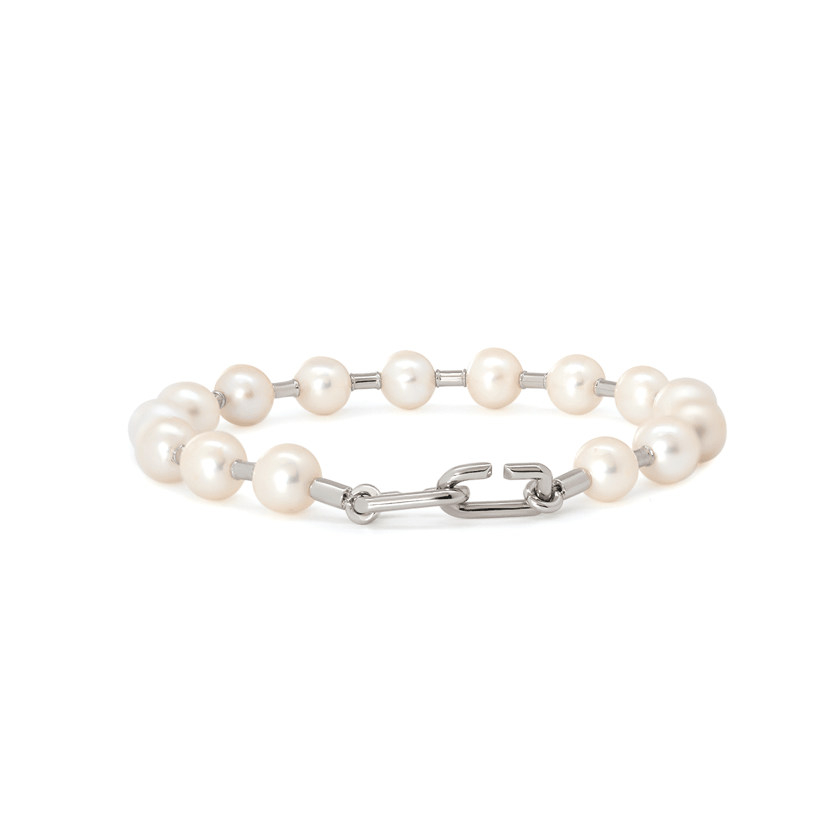 Near - Round Freshwater Pearl Station Bracelet - MMR
