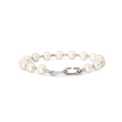 Near - Round Freshwater Pearl Station Bracelet - MMR