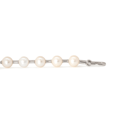Near - Round Freshwater Pearl Station Bracelet - MMR