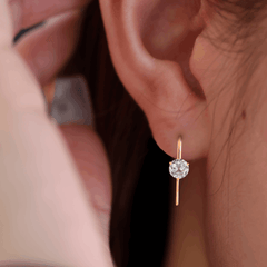 Old European Cut Lab Diamond Hook Earrings - MMR