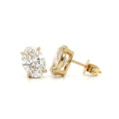 Oval Brilliant Lab Diamond 4 - prong Basket Setting Studs - Fiorese Day - MMR