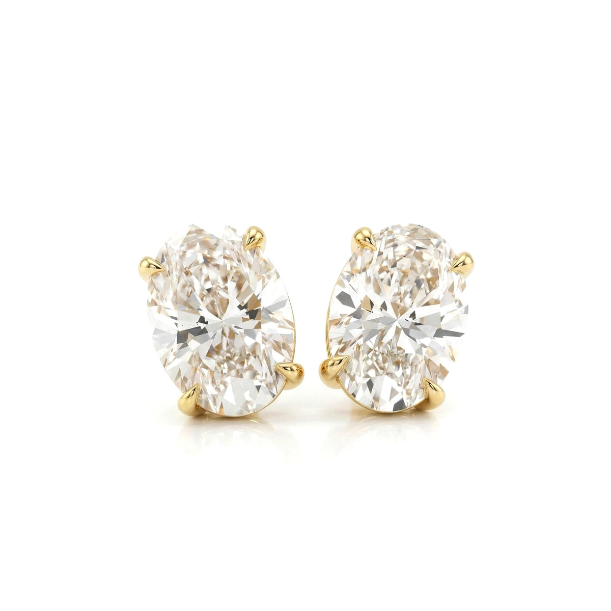 Oval Brilliant Lab Diamond 4 - prong Basket Setting Studs - Fiorese Day - MMR