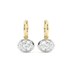 Oval Brilliant Lab Diamond Rhodium Plating Bezel Hoop - MMR