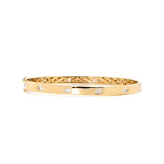 Oval Cut Lab Diamond Bezel - Set Bangle Bracelet - MMR