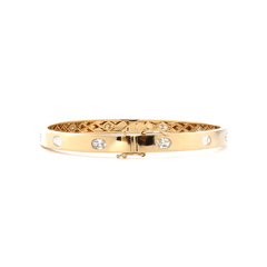 Oval Cut Lab Diamond Bezel - Set Bangle Bracelet - MMR