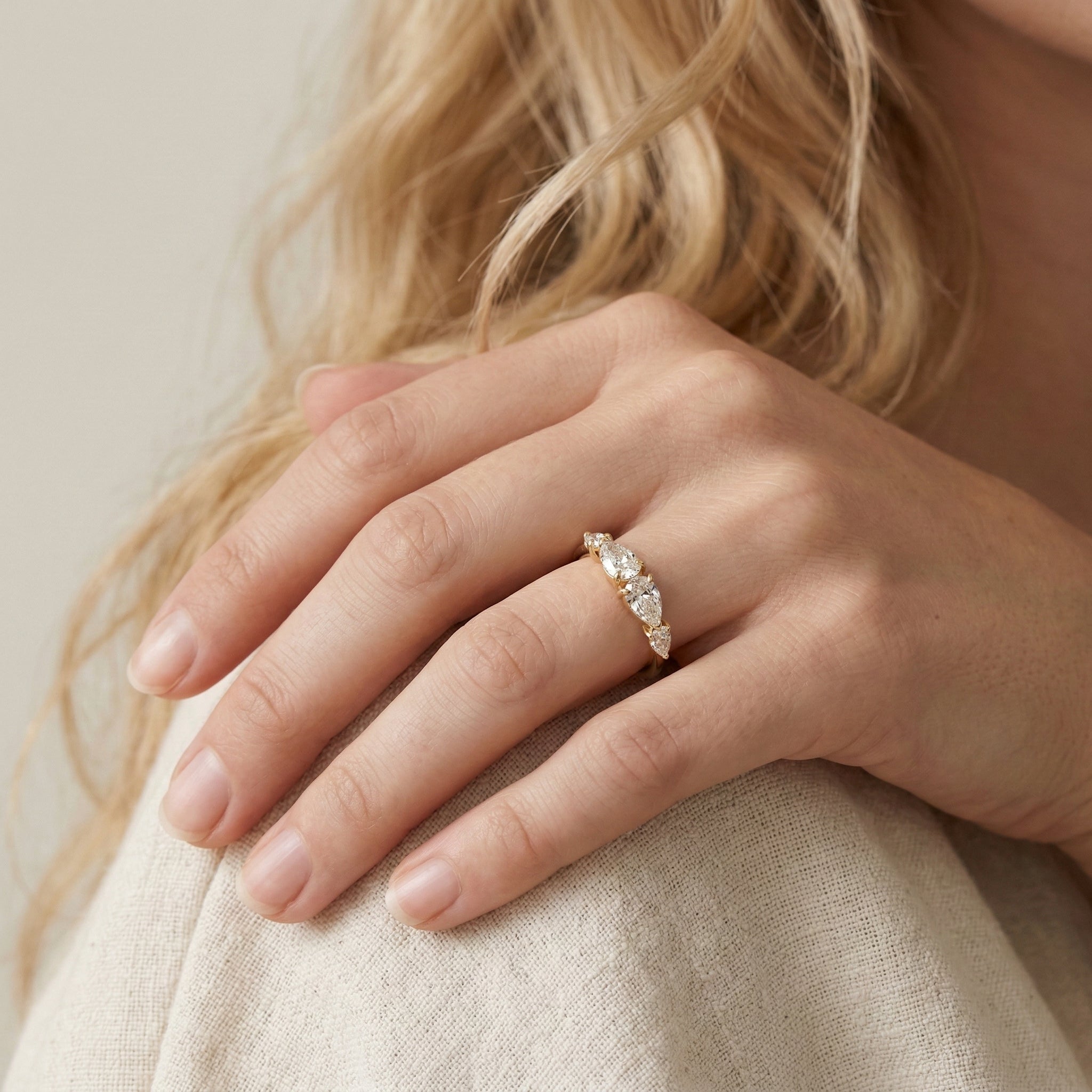 Pear Shape Counterpart Stone Ring - MMR