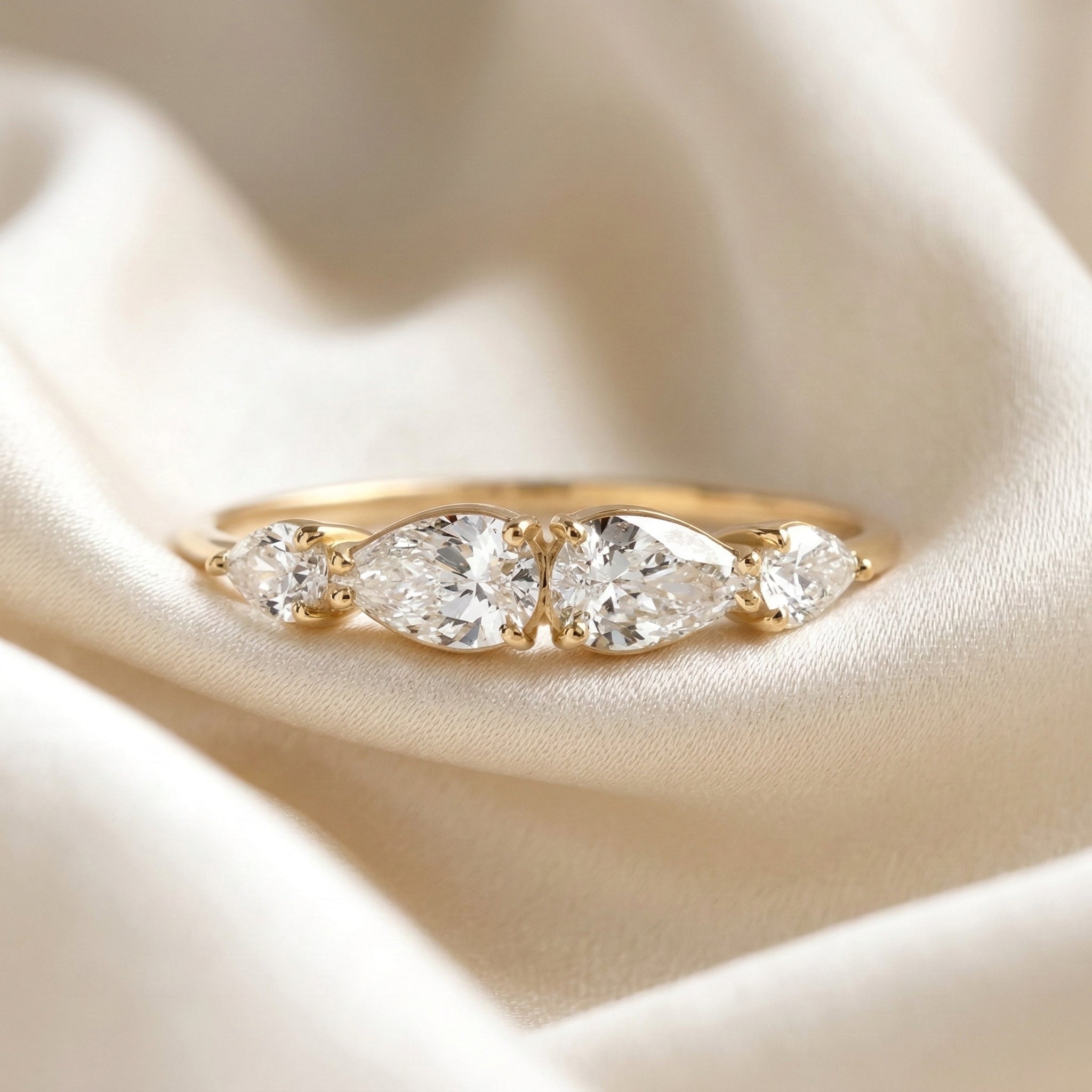 Pear Shape Counterpart Stone Ring - MMR