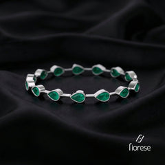 Pear - Shaped Bezel - Set Bracelet with Milgrain Edge - MMR