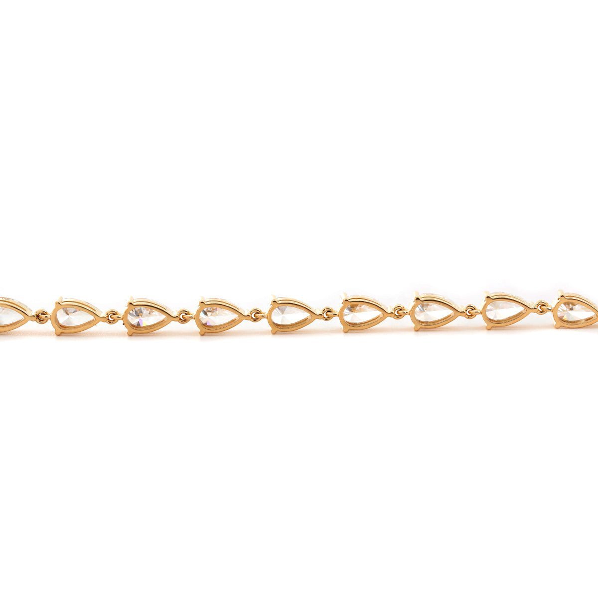 Pear - Shaped Lab Diamond 9 - Stone Adjustable Chain Bracelet - MMR