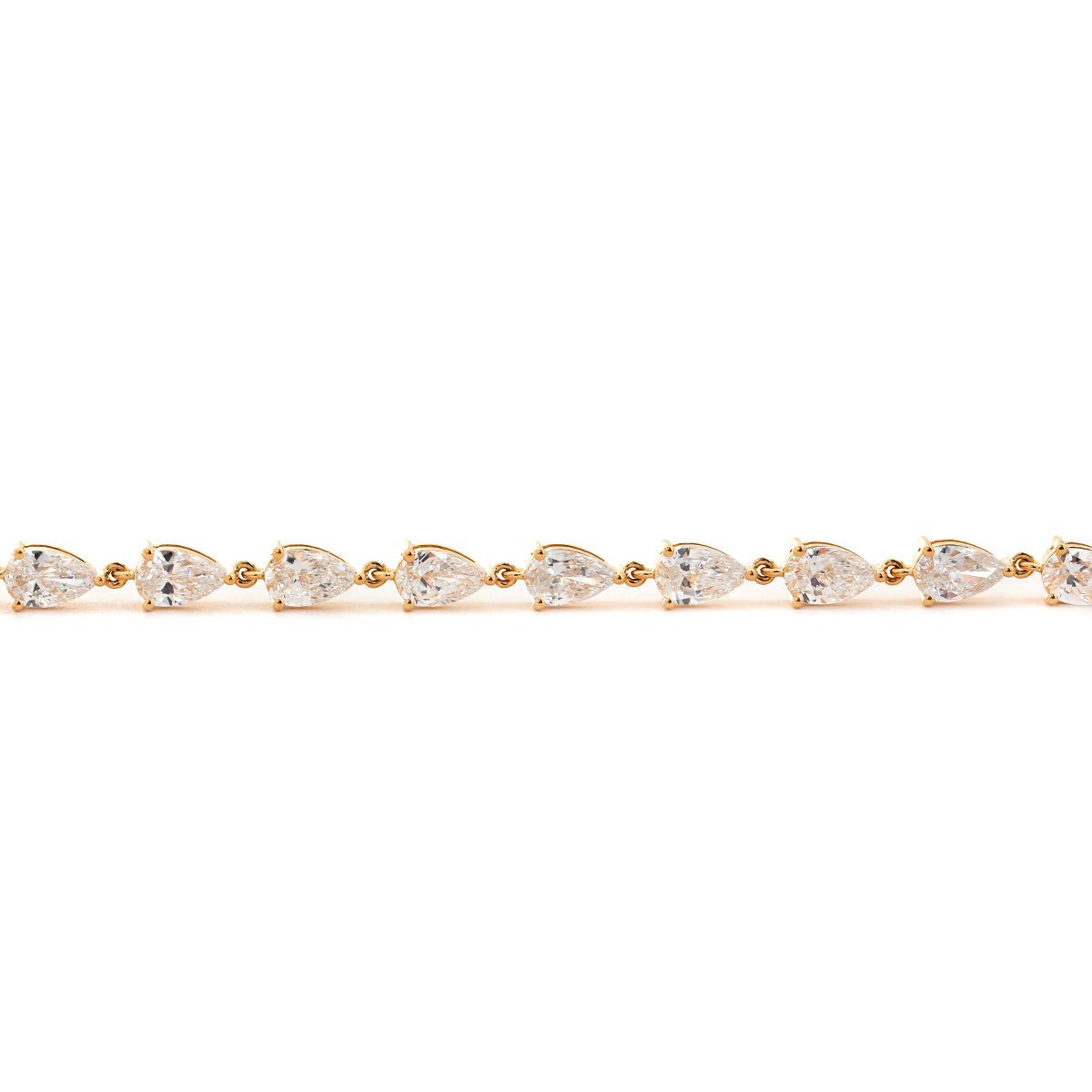 Pear - Shaped Lab Diamond 9 - Stone Adjustable Chain Bracelet - MMR