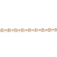 Pear - Shaped Lab Diamond 9 - Stone Adjustable Chain Bracelet - MMR
