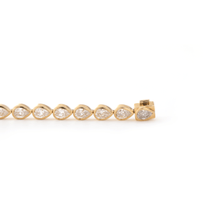 Pear - Shaped Lab Diamond Bezel - Set Tennis Bracelet with Box Clasp - MMR