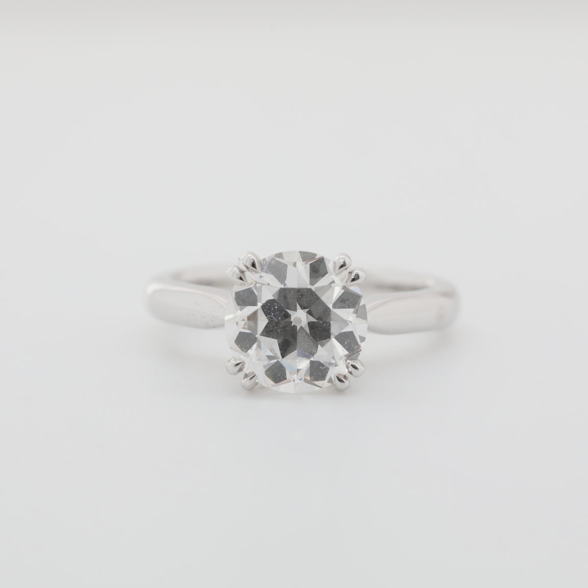 Platinum 2.12ct Old European Cut Lab Diamond Solitaire Ring - MMR