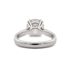 Platinum 2.1CT Old European Cut Lab Diamond Cathedral Design Round Prong Ring - MMR