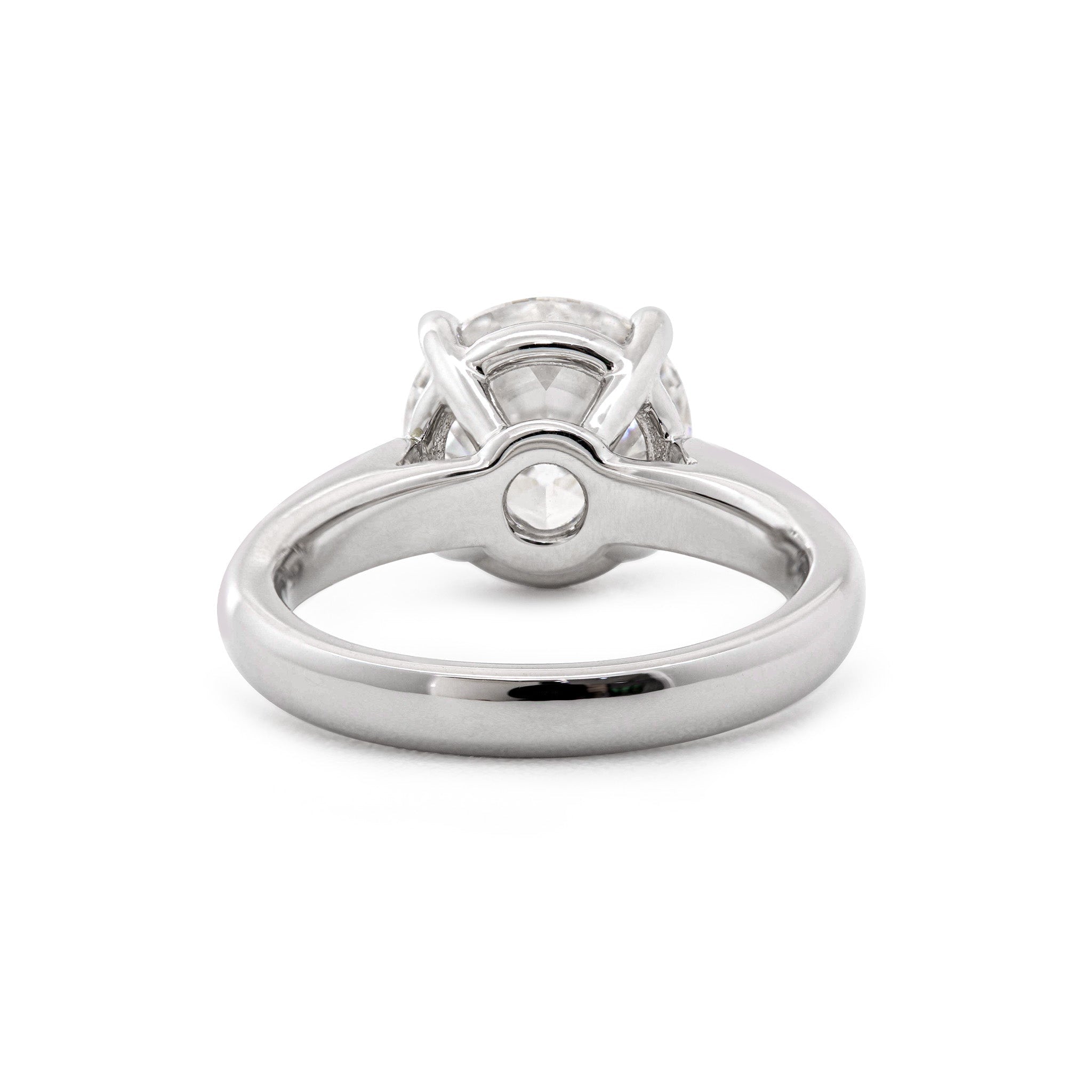 Platinum 2.63CT Old European Cut Lab Diamond Cathedral Design Round Prong Ring - MMR