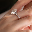 Platinum Oval Cut Lab Diamond Hidden Halo 4 Prongs Engagement Ring (Ring Setting Only)