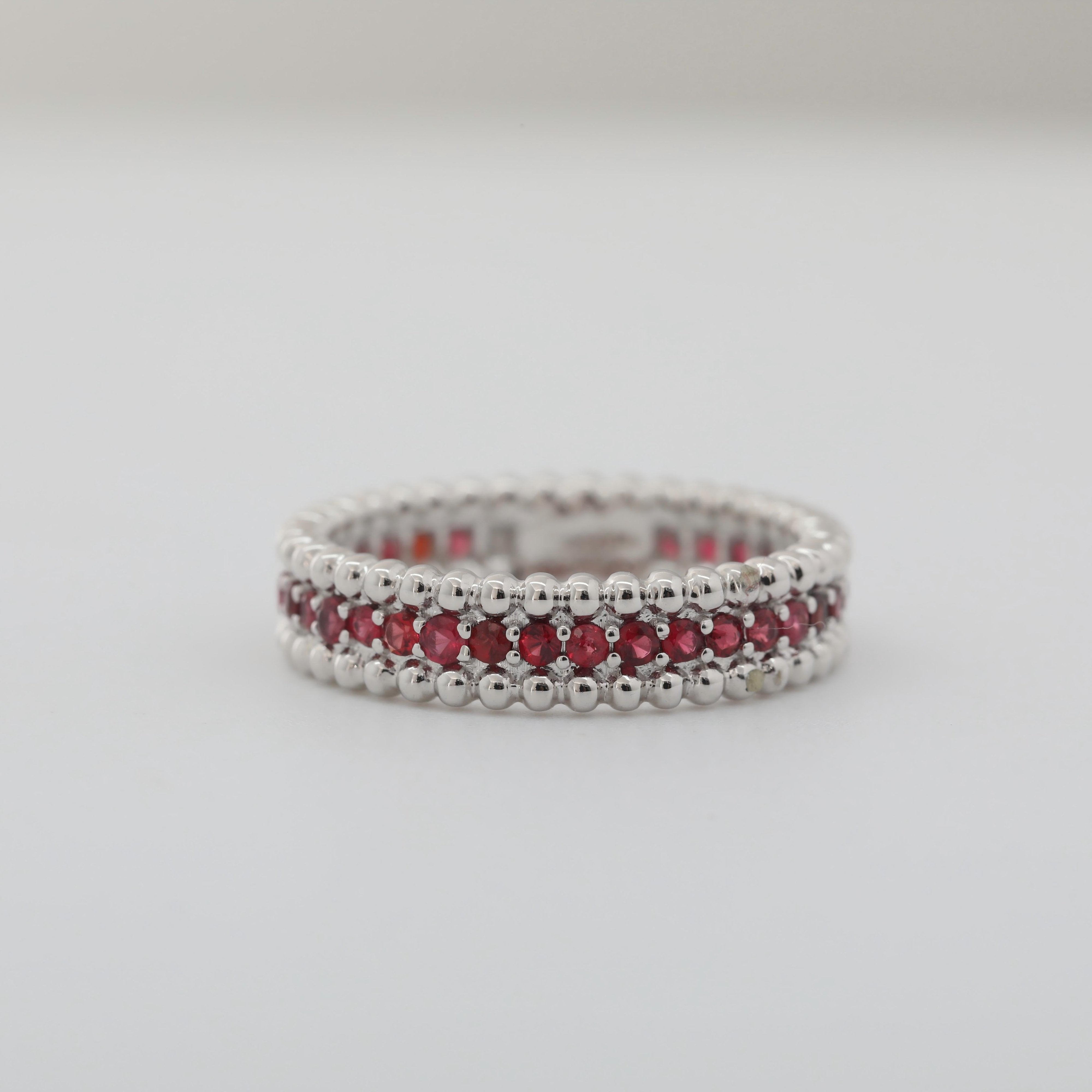 Platinum Round Ruby Eternity Ring - MMR