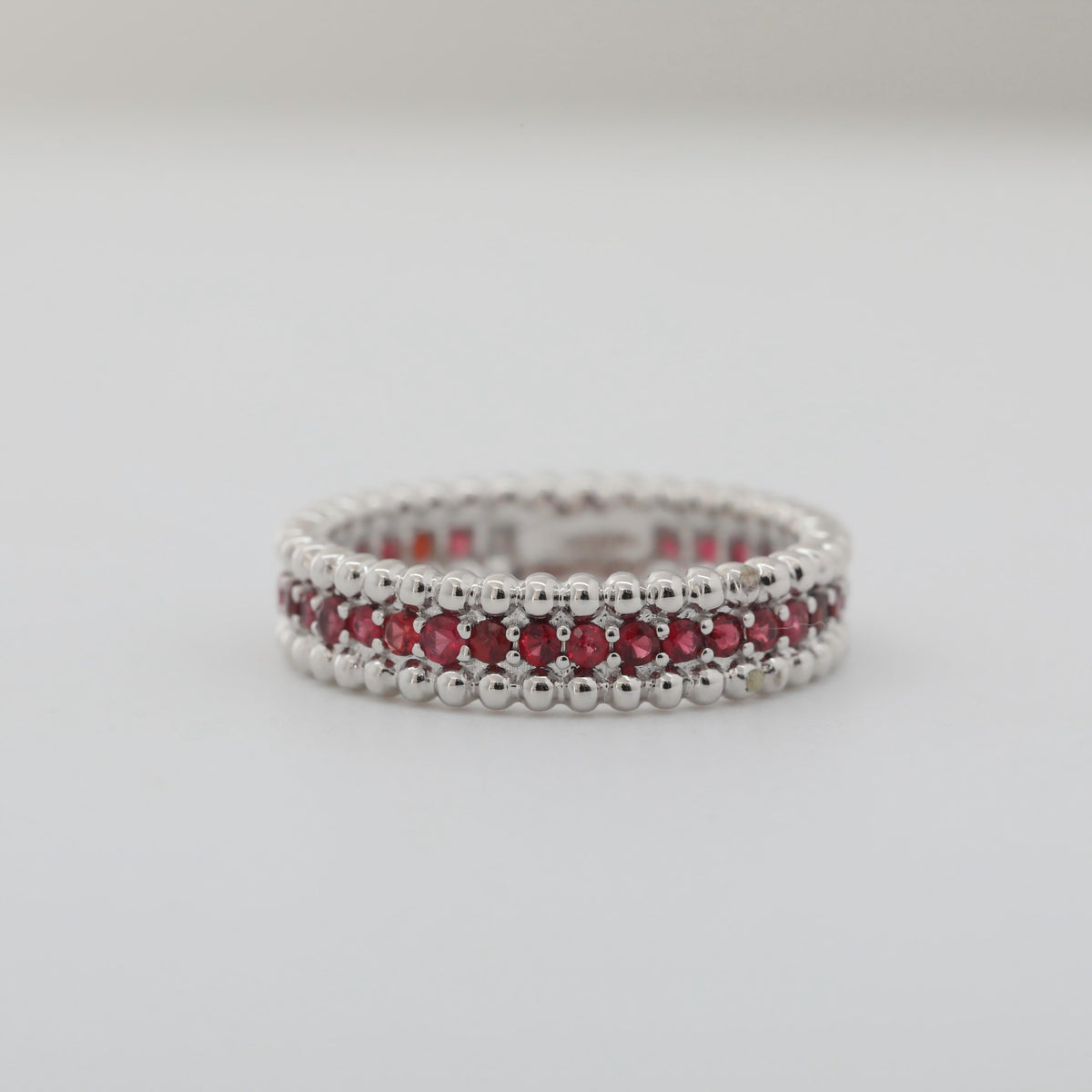Platinum Round Ruby Eternity Ring - MMR