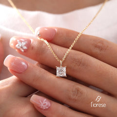 Princess cut Solitaire Pendant Necklace - MMR