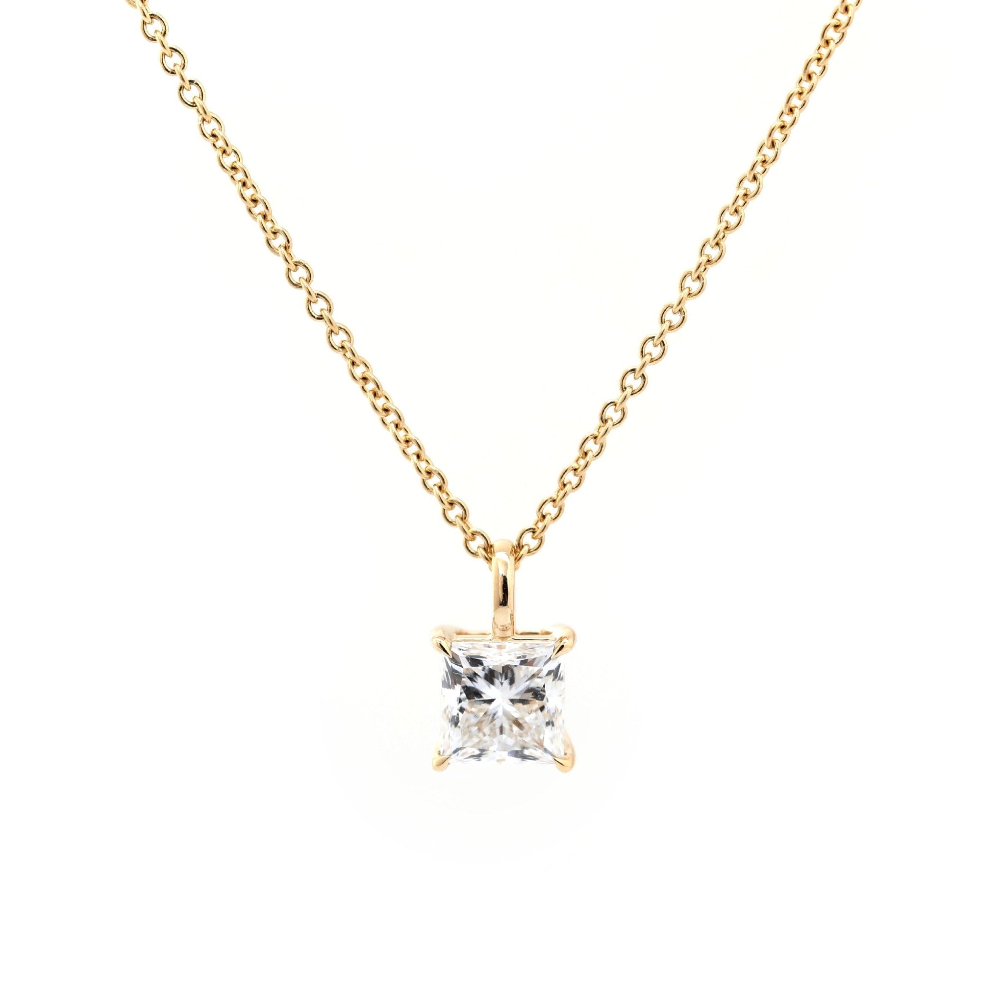 Princess cut Solitaire Pendant Necklace - MMR