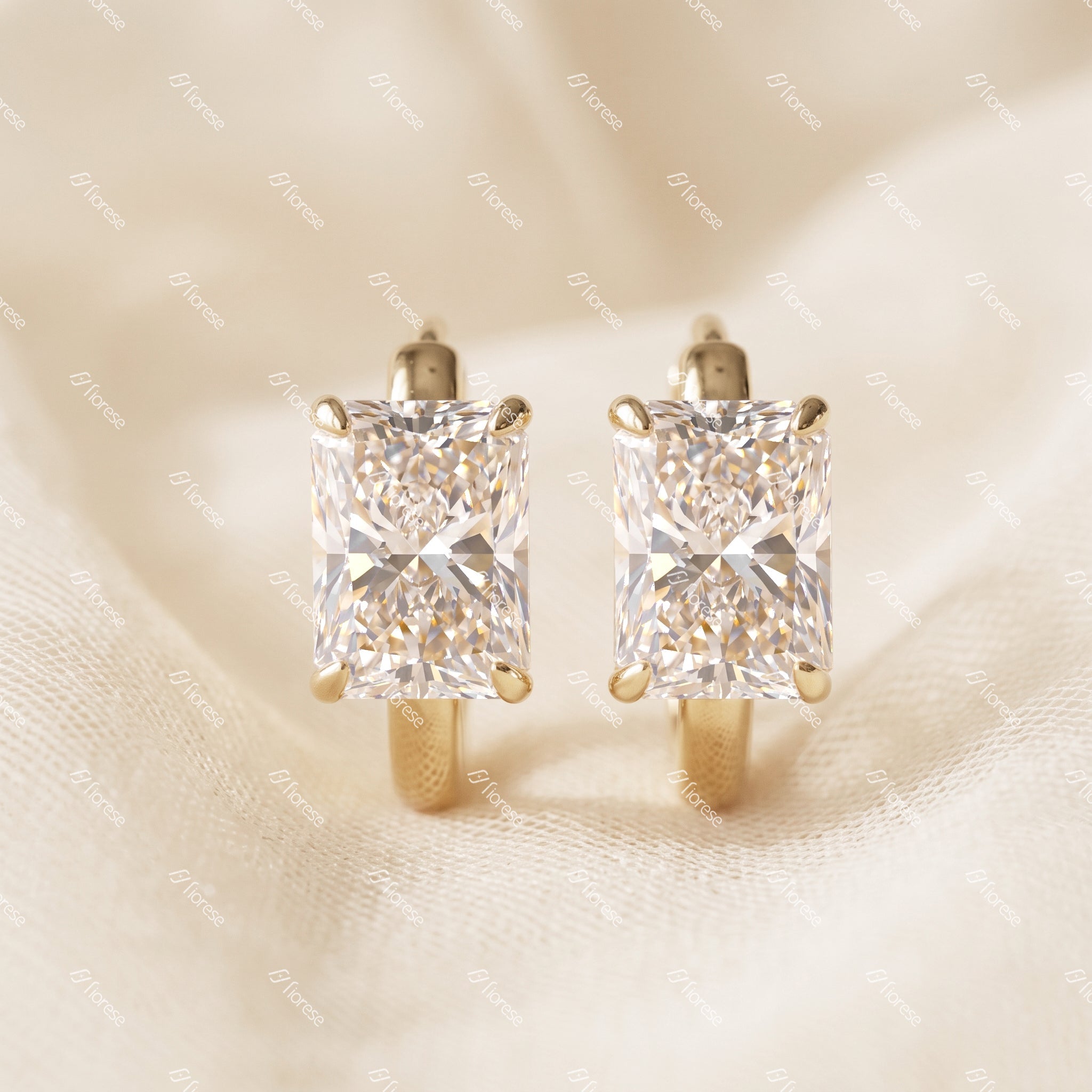 Radiant Cut Hoop Earrings - MMR
