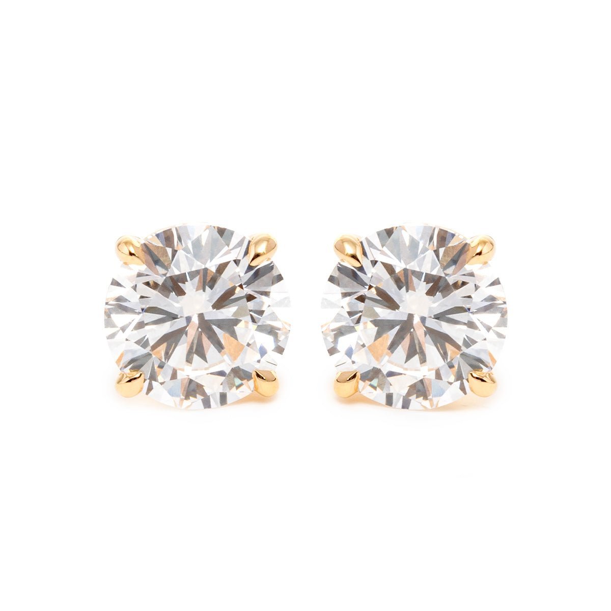 Round Brillant Lab Lab Diamond 4 - prong Martini Style Studs - Fiorese Day - MMR