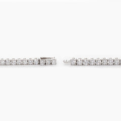 Round Brilliant Cut Diamond 4 - Prong Basket Tennis Bracelet with Single - Side Box Clasp - MMR