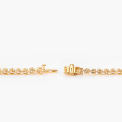 Round Brilliant Cut Lab Diamond Three - Prong Basket Tennis Bracelet with Box Clasp - MMR