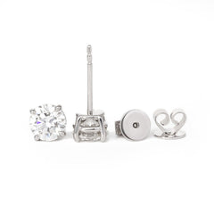 Round Brilliant Lab Diamond 4 Prong Basket Setting Studs - Fiorese Day - MMR