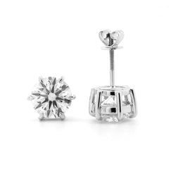 Round Brilliant Lab Diamond 6 - Prong Basket Set Studs - Fiorese Day - MMR
